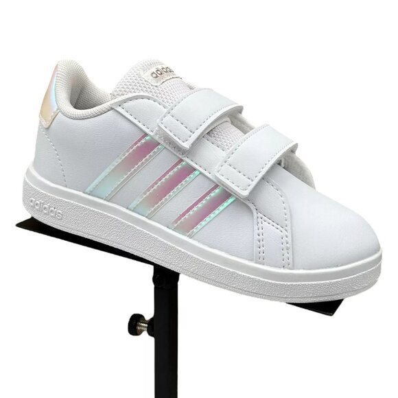 adidas Other - Adidas Grand Court Toddler Girls Slip on Casual Sneakers Size 10 White/Silver